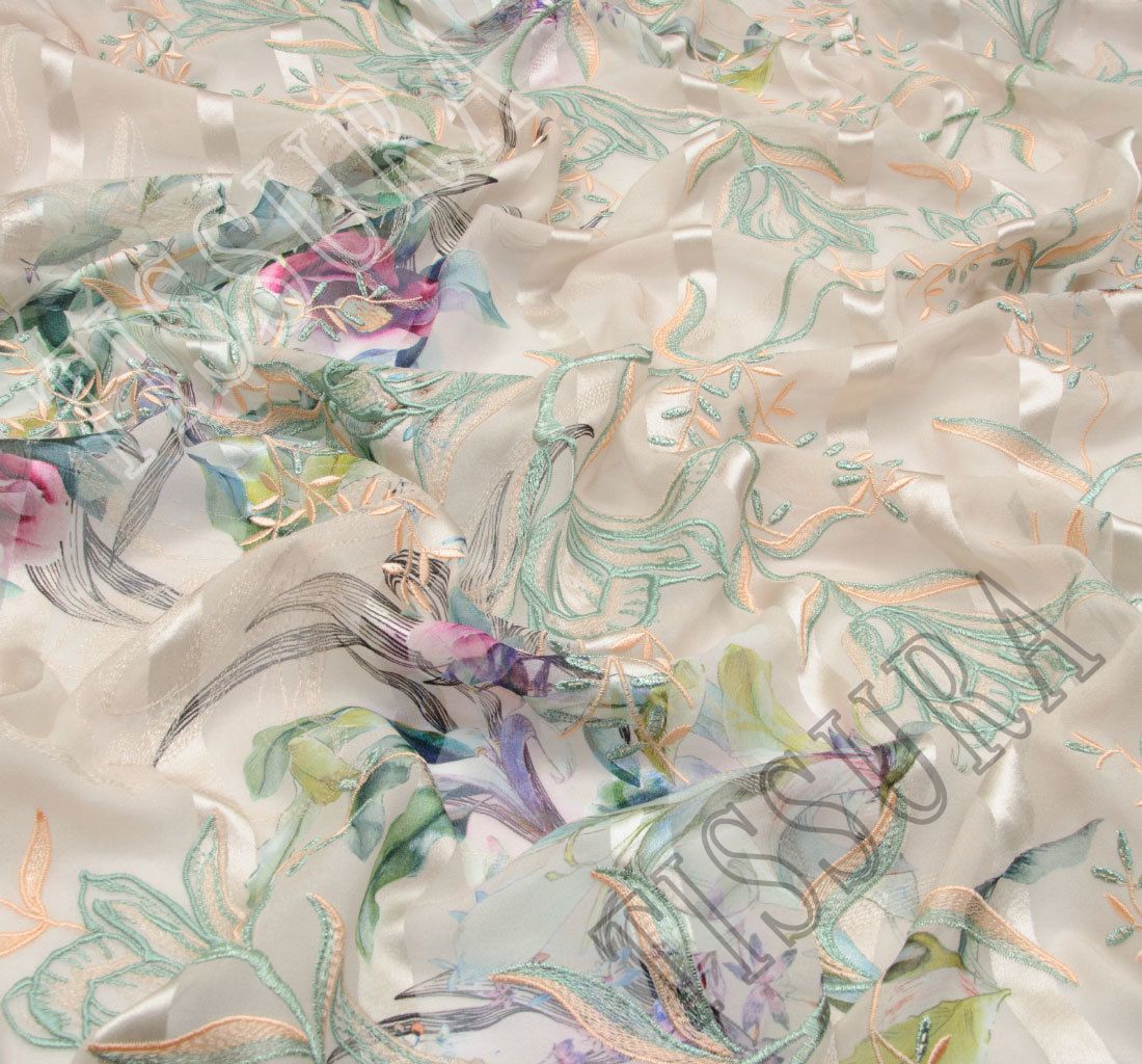 Fabric Devore on silk,Limited collection.Atelier Sea Collection  ⋆ Gucci  Silk Twill