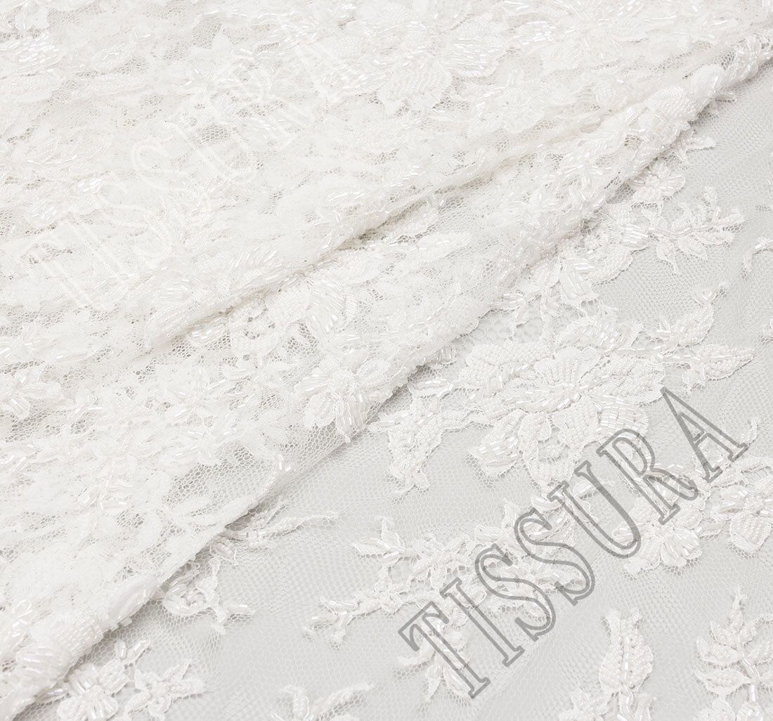 Beaded Chantilly Lace Fabric: Exclusive Bridal Fabrics from France by ...