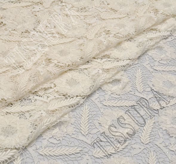 Swarovski Appliqued Guipure Lace Fabric: Exclusive Bridal Fabrics from ...