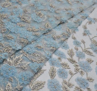 Embroidered Beaded Tulle Fabric: 59% Off for Exclusive Fabrics from India Embroidered Beaded Tulle #1
