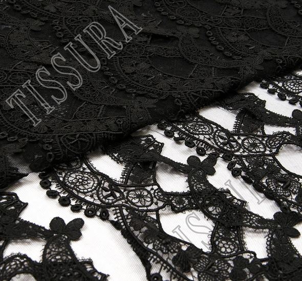 Guipure Applique Trimmed Tulle #1