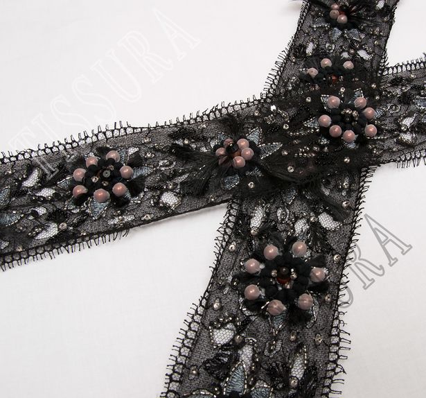 Beaded Chantilly Lace Trim #3