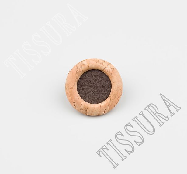 Cork Wood & Leather Buttons #1