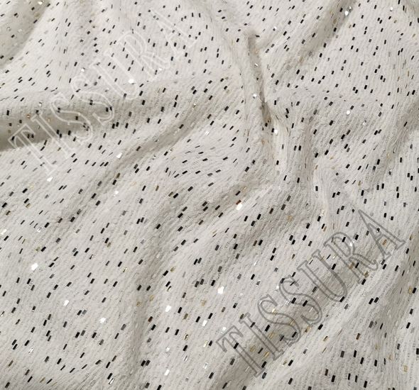 Foil Appliqued Wool Boucle #1