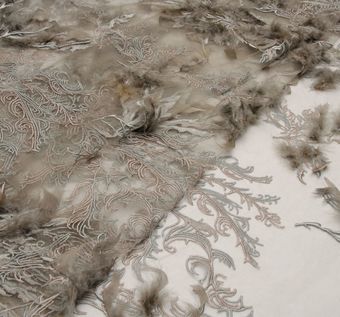 Embroidered Tulle Fabric: Exclusive Fabrics from Italy by Aldo Bianchi, SKU  00071779 at $466 — Buy Luxury Fabrics Online