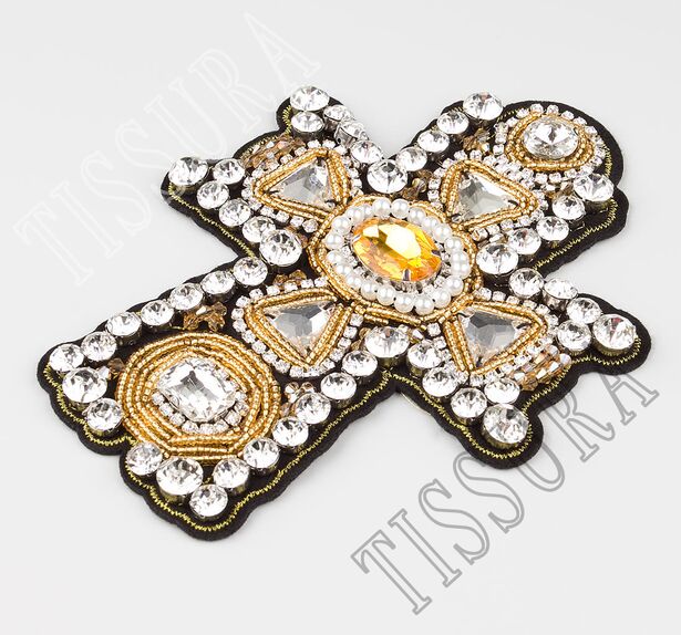 Rhinestone Embroidered Patch #3