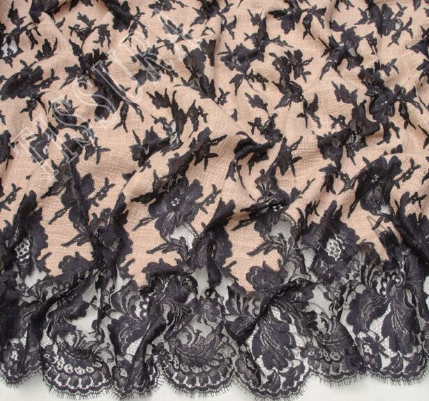 Lace Appliqued Boucle Fabric #4