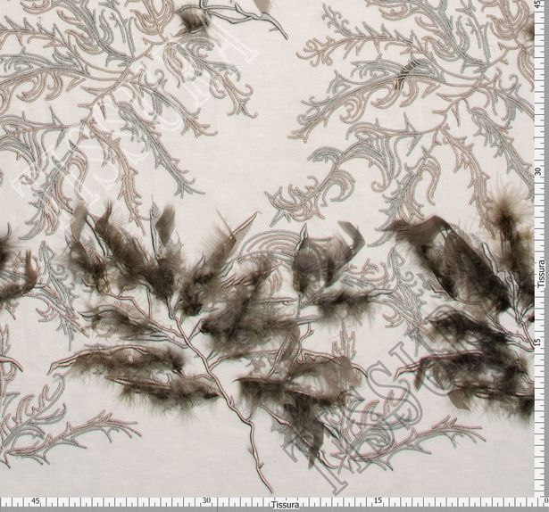 Embroidered Feathered Tulle #3