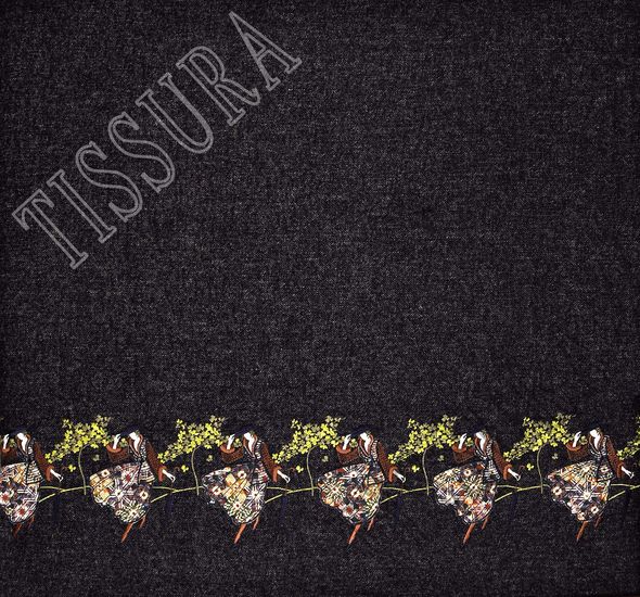 Embroidered Alpaca Tweed #1