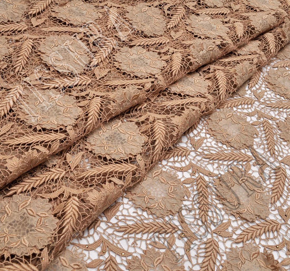 Swarovski Appliqued Guipure Lace Fabric: Exclusive Fabrics from