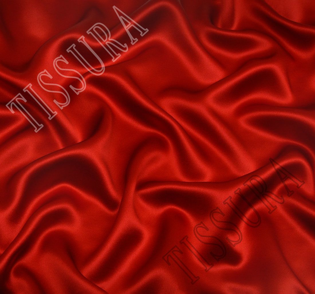 Red satin fabric 100% silk — Tissus en Ligne