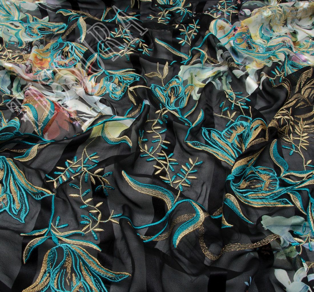 'Gulia’, per metre dress fabric Italian Silk Devore 100% 