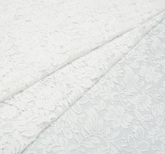 White Guipure Mesh Lace Fabric, Boho Cotton Rayon Lace, Bridal Wedding  Dress Stripe Line Embroidery Flower Lace by the Yard 