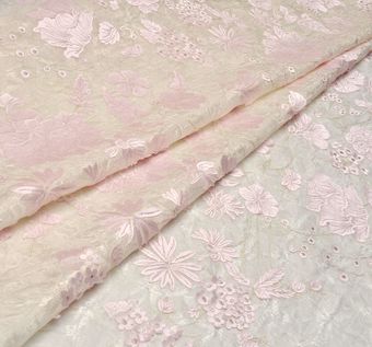  Floral Appliqued Jacquard Organza #1