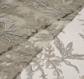Embroidered Muslin Fabric: 100% Cotton Fabrics from Italy by Aldo