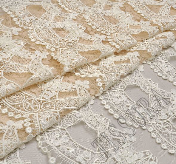 Guipure Applique Trimmed Tulle #1