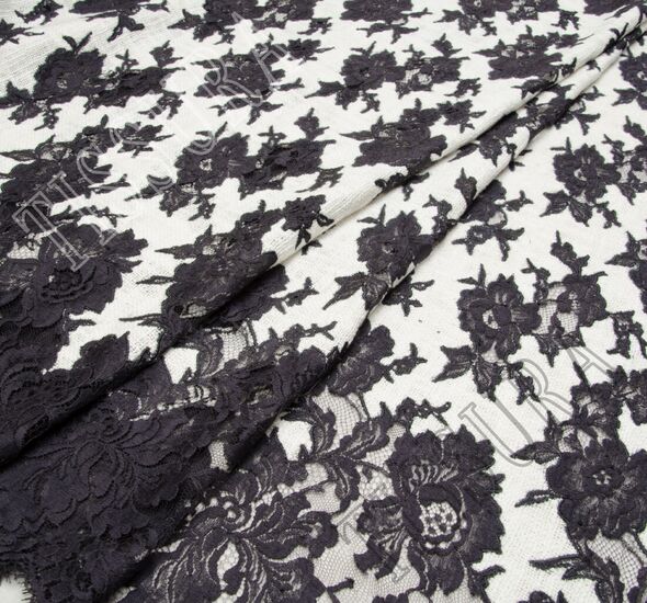 Lace Appliqued Boucle Fabric: Exclusive Fabrics from France by Solstiss ...