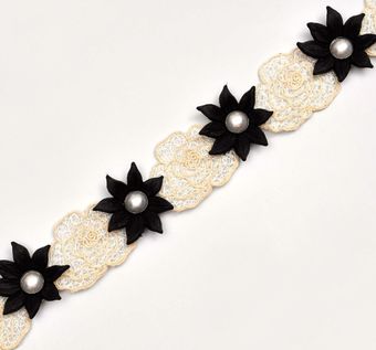 Embroidered Floral Applique Trim: 79% Off for Embroidered Trimmings from Italy Embroidered Floral Applique Trim #1