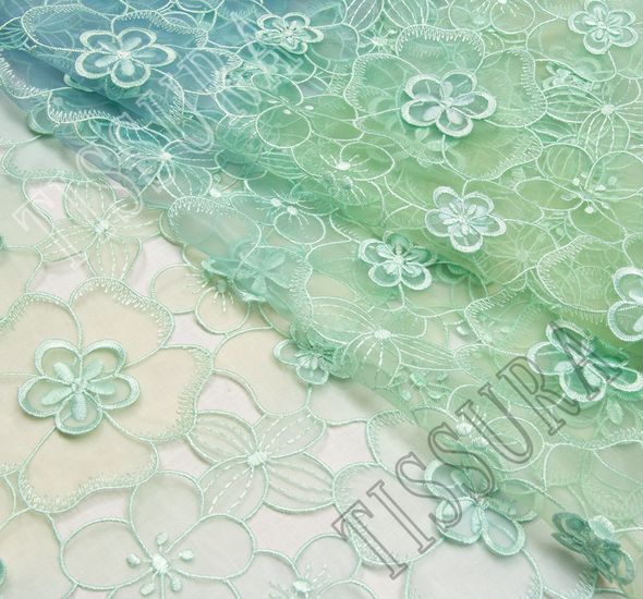Ombre Embroidered Organza Fabric: Exclusive Fabrics from Austria by HOH ...