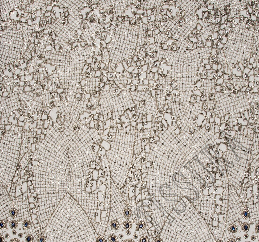 Rhinestone Embroidered Tulle Fabric: Fabrics from India, SKU 00071611 at  $940 — Buy Luxury Fabrics Online