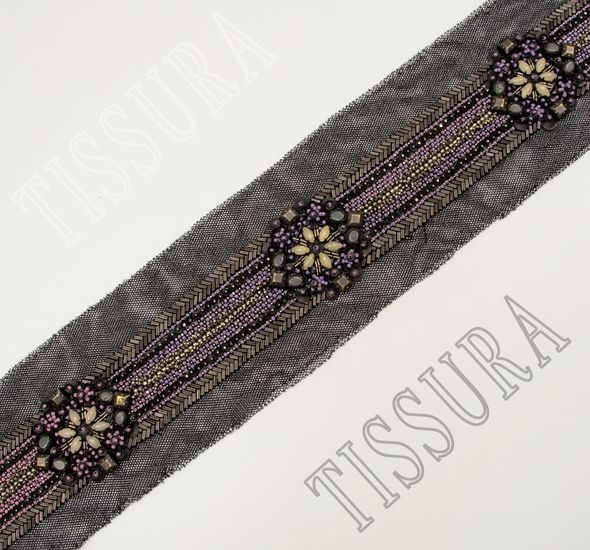 Embroidered Copper Patch Trim #1