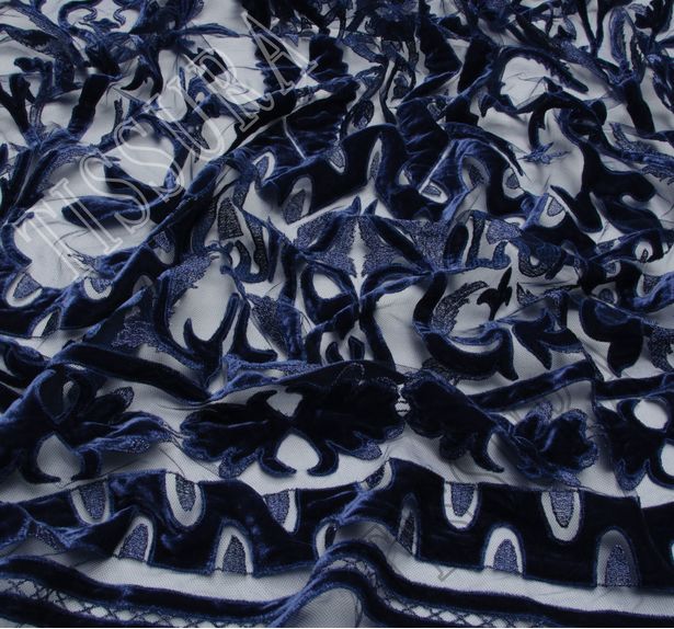 Velvet Applique Embroidered Tulle  #4