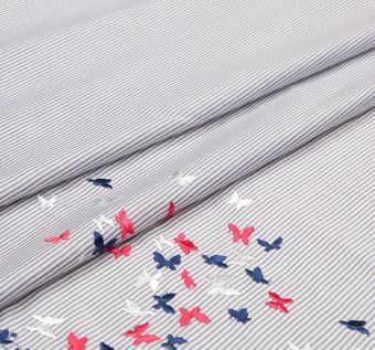 Embroidered Cotton Poplin Fabric: Exclusive Fabrics from Switzerland by Jakob Schlaepfer Embroidered Cotton Poplin #1