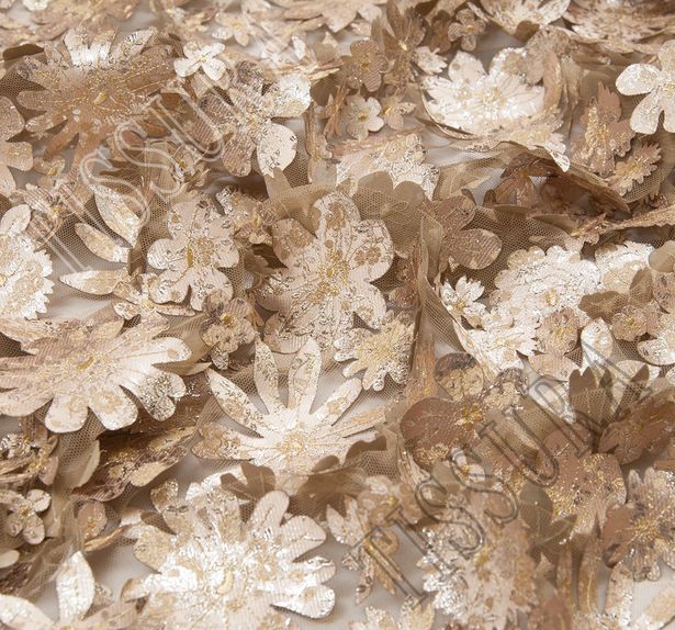 Floral Applique Embroidered Tulle #4