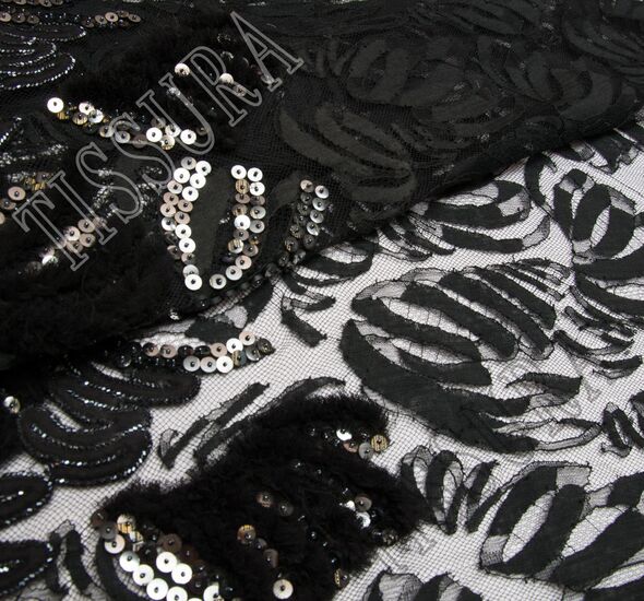 Tulle Applique Sequined Lace #1