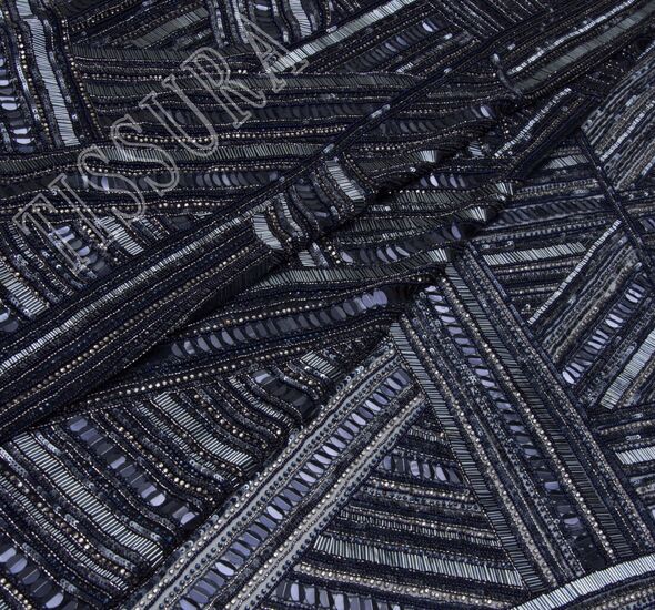 Sequin & Bead Embroidered Tulle #1