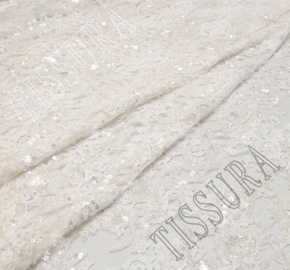 Sequined & Beaded Corded Lace #1