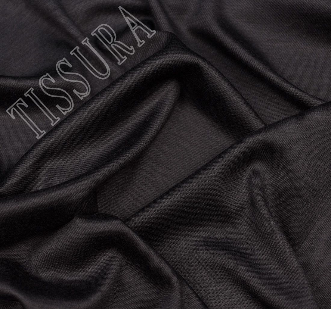 Black Cashmere & Silk Jersey Knit Fabric: Exclusive Fabrics from