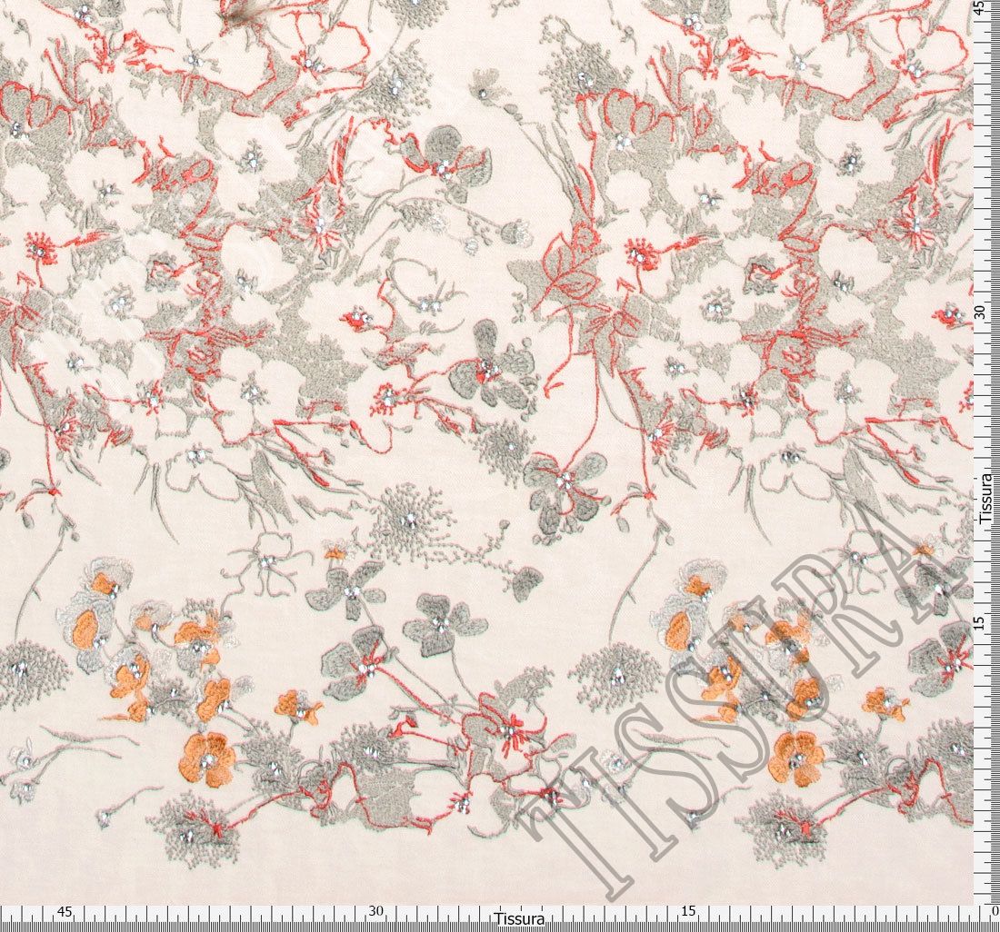 Embroidered Tulle Fabric: Exclusive Fabrics from Italy by Aldo Bianchi, SKU  00071779 at $466 — Buy Luxury Fabrics Online