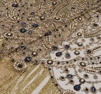Rhinestone Embroidered Tulle Fabric: 39% Off for Exclusive Fabrics from India Rhinestone Embroidered Tulle #1