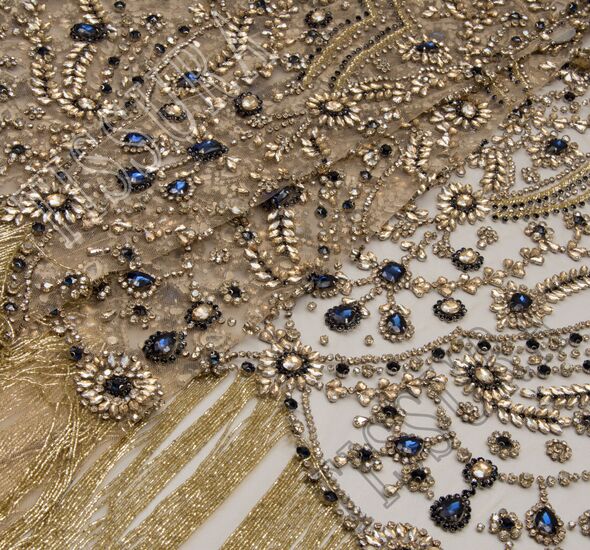 Rhinestone Embroidered Tulle #1