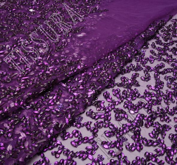 Rhinestone Embroidered Tulle #1