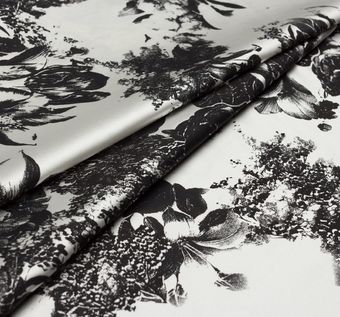 Decorative Silk Inc. 100% SILK VELVET BURNOUT FLOWERS FABRIC 45