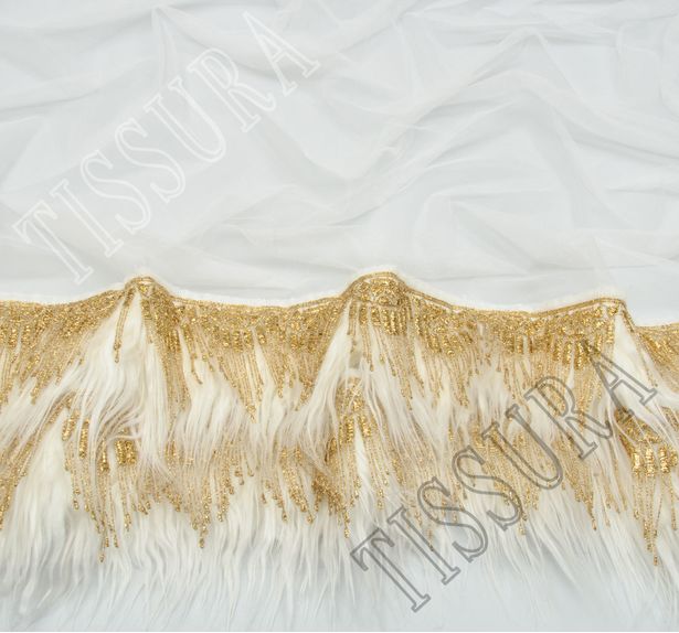 Faux Fur Fringed Tulle #4