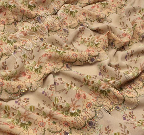 Swarovski Embroidered Silk Chiffon #1