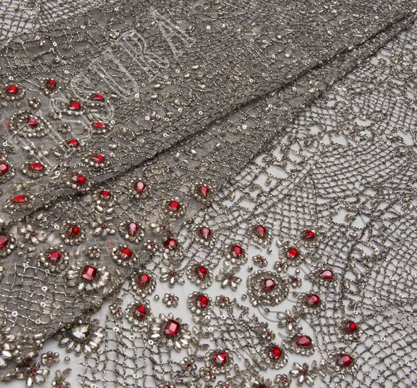 Rhinestone Embroidered Tulle #1