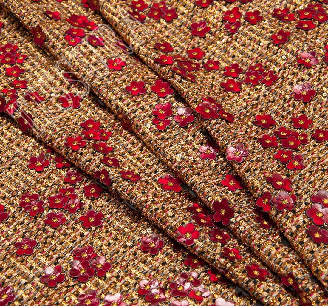 Sequined Tweed Boucle Fabric: Exclusive Fabrics from Switzerland by ...