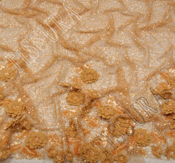 Floral Applique Embroidered Tulle #1