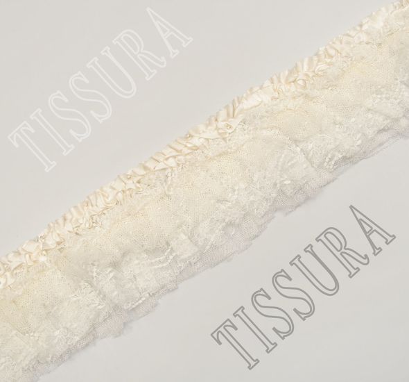 Beaded Pleated Lace Trim #1