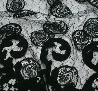 Spiral Embroidered Chantilly Lace #1