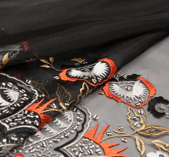 Sequined Embroidered Organza Fabric: 59% Off for Exclusive Fabrics from Switzerland by Jakob Schlaepfer Sequined Embroidered Organza #1