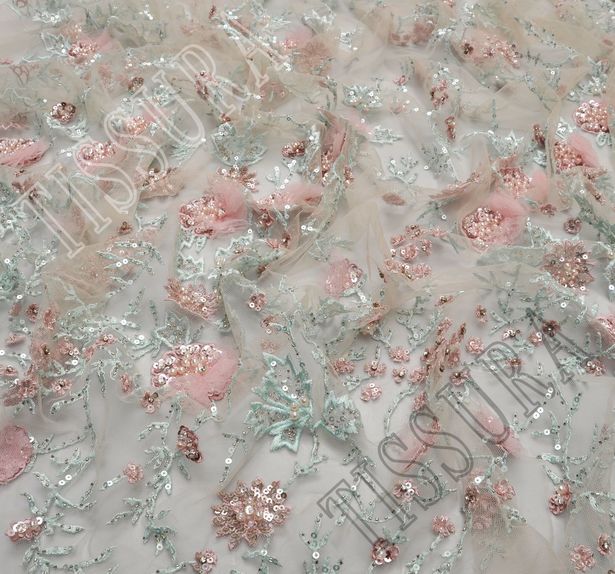 Embroidered Sequined Tulle #4