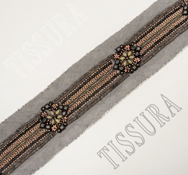 Embroidered Copper Patch Trim #1