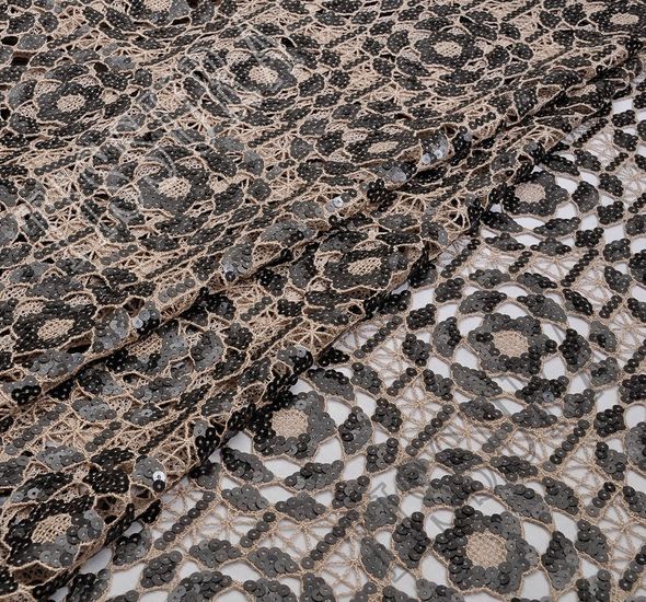 Sequined Guipure Lace #1