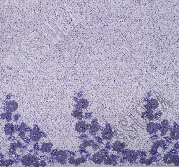 Floral Applique Embroidered Tulle #3