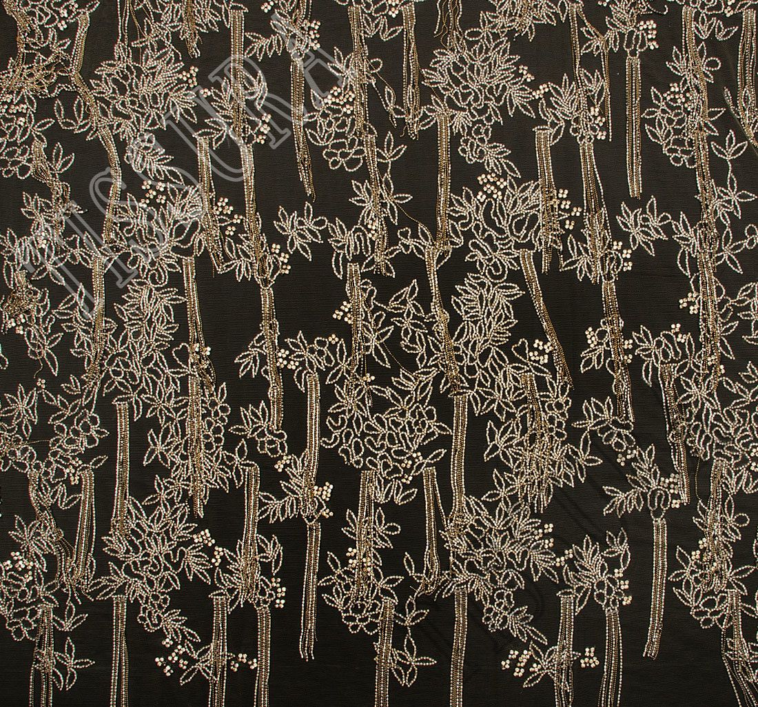 Rhinestone Embroidered Tulle Fabric: Exclusive Fabrics from India